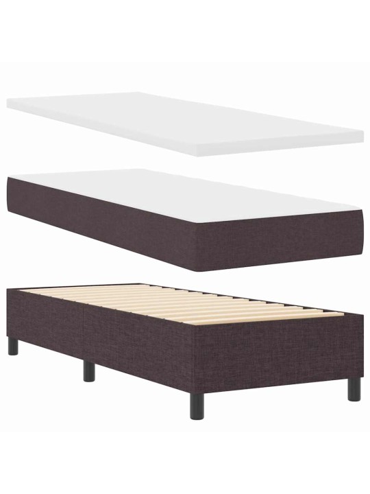 Kontinentaalvoodi madratsiga tumepruun 80 x 200 cm kangas