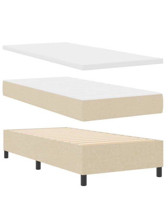 Kontinentaalvoodi madratsi ja peatsiga kreemjas 100 x 200 cm kangas