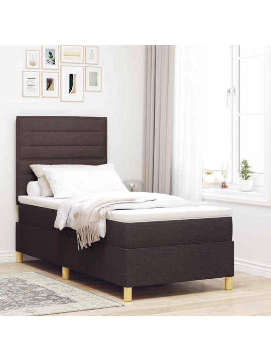 Kontinentaalvoodi madratsiga tume pruun 80 x 200 cm kangas