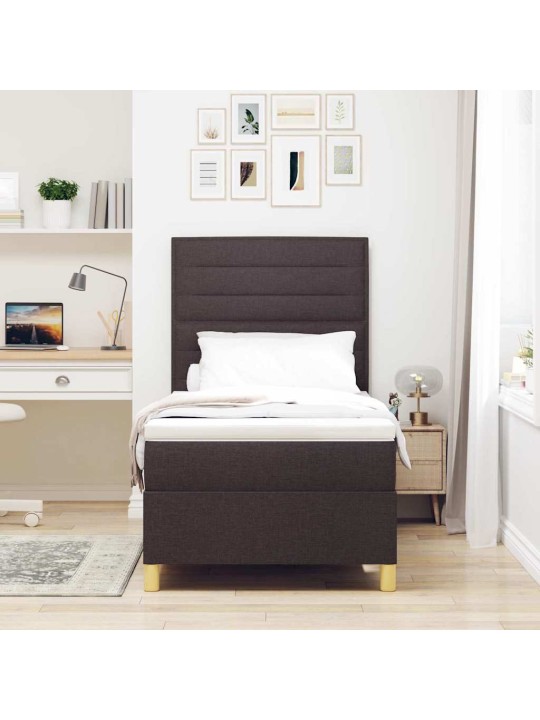 Kontinentaalvoodi madratsiga tume pruun 80 x 200 cm kangas