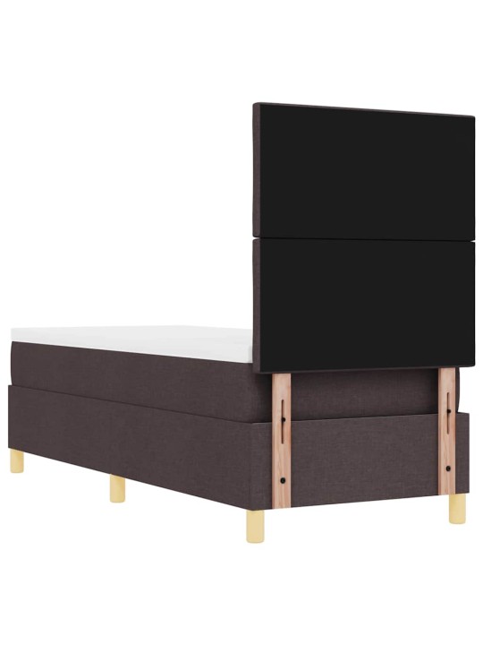 Kontinentaalvoodi madratsiga tumepruun 80 x 200 cm kangas
