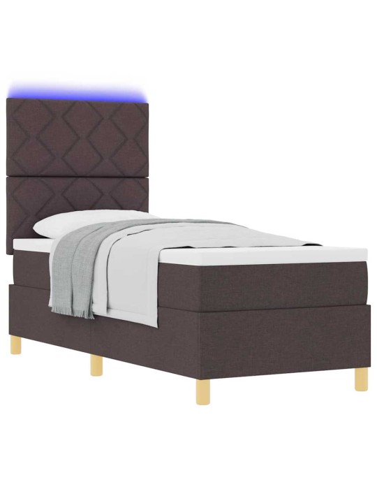 Kontinentaalvoodi madratsiga tumepruun 80 x 200 cm kangas