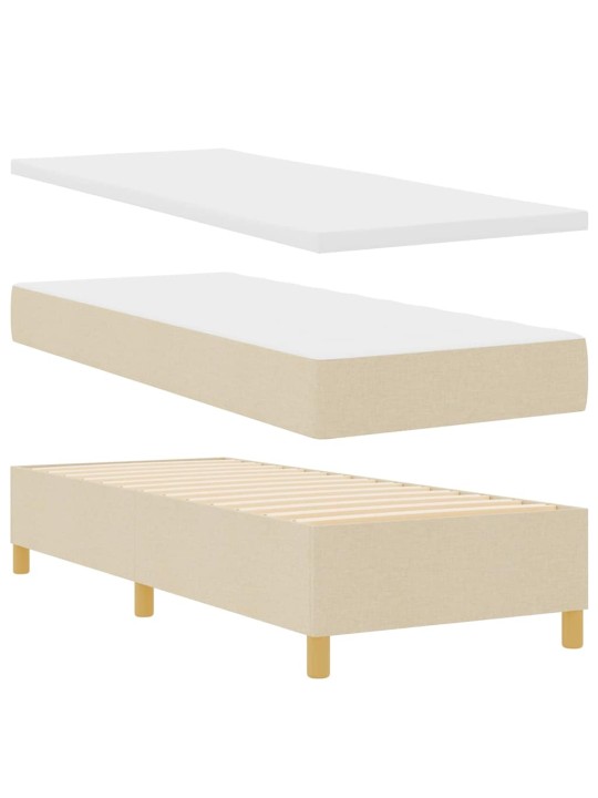 Kontinentaalvoodi madratsi ja peatsiga kreemjas 80 x 200 cm kangas