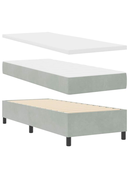 Kontinentaalvoodi madratsi ja peatsiga helehall 80 x 200 cm samet
