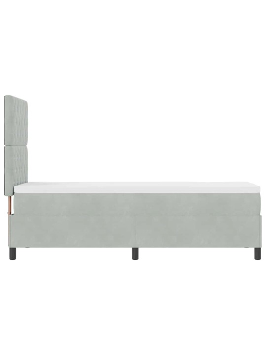 Kontinentaalvoodi madratsi ja peatsiga helehall 80 x 200 cm samet