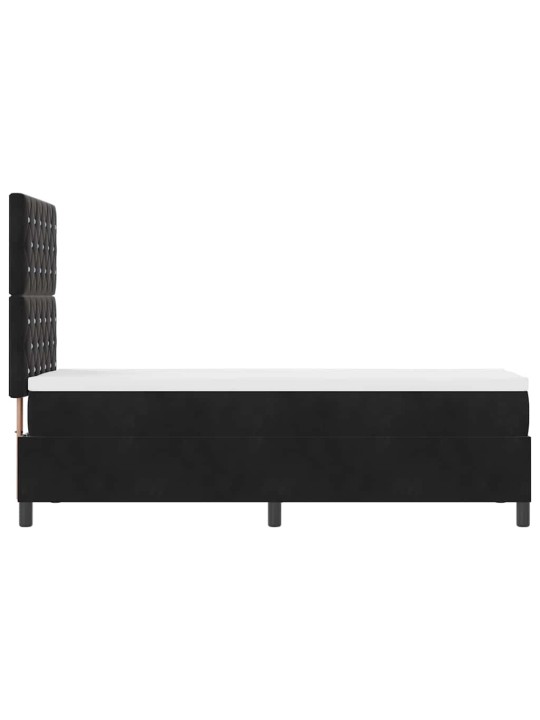 Kontinentaalvoodi madratsi ja peatsiga must 80 x 200 cm samet