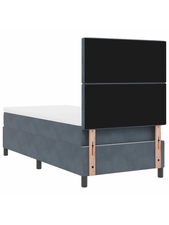 Kontinentaalvoodi madratsi ja peatsiga tumehall 100 x 200 cm samet