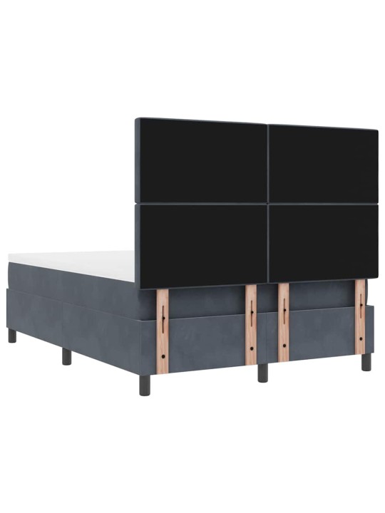 Kontinentaalvoodi madratsi ja peatsiga tumehall 140 x 190 cm samet