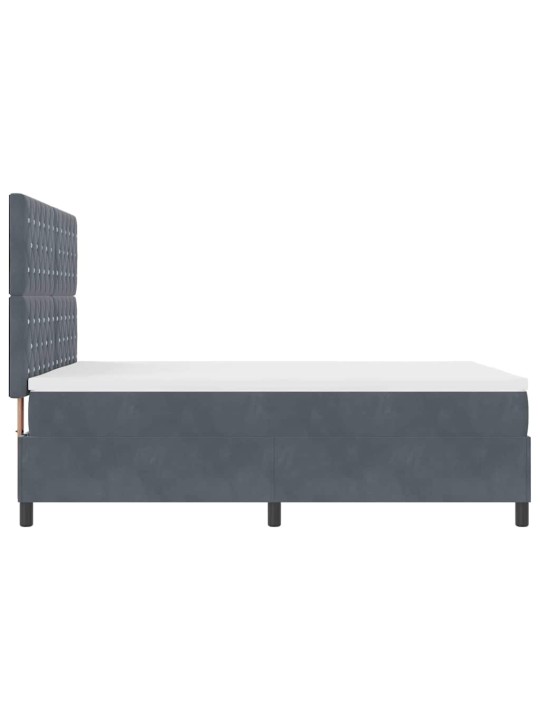 Kontinentaalvoodi madratsi ja peatsiga tumehall 140 x 190 cm samet