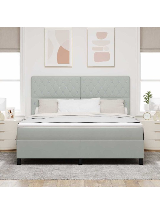 Kontinentaalvoodi madratsi ja peatsiga helehall 180 x 200 cm samet