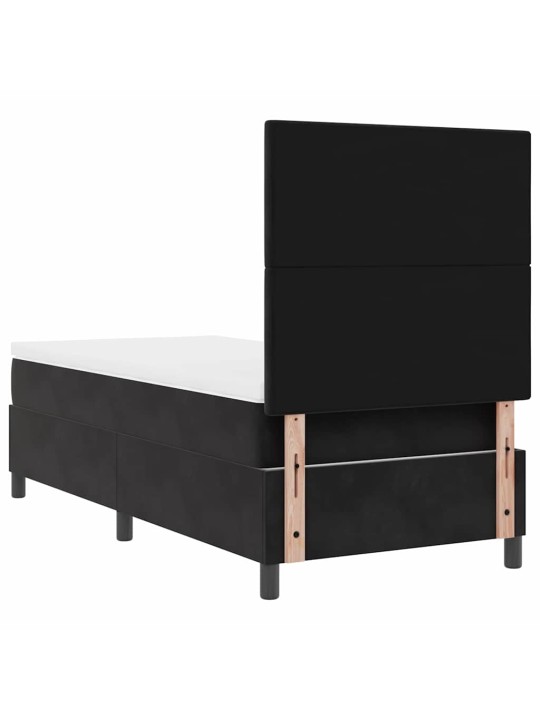 Kontinentaalvoodi madratsi ja peatsiga must 80 x 200 cm samet