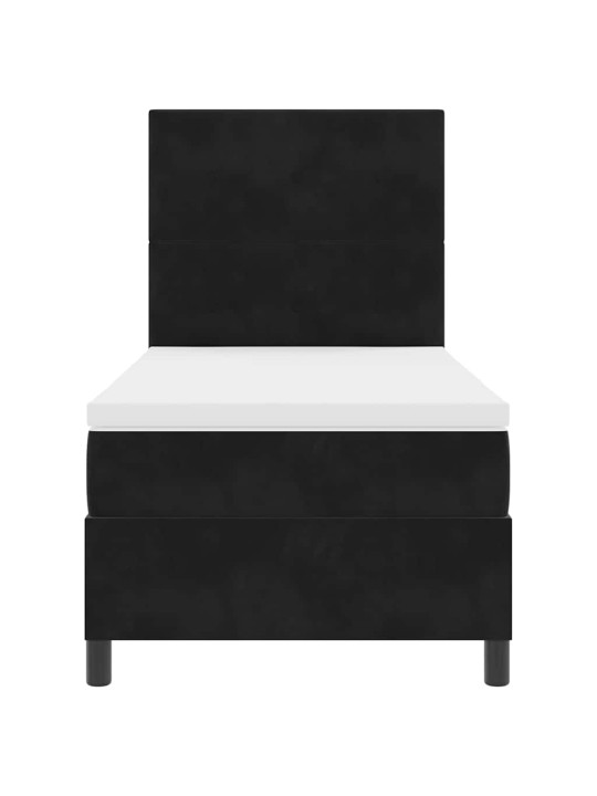 Kontinentaalvoodi madratsi ja peatsiga must 80 x 200 cm samet