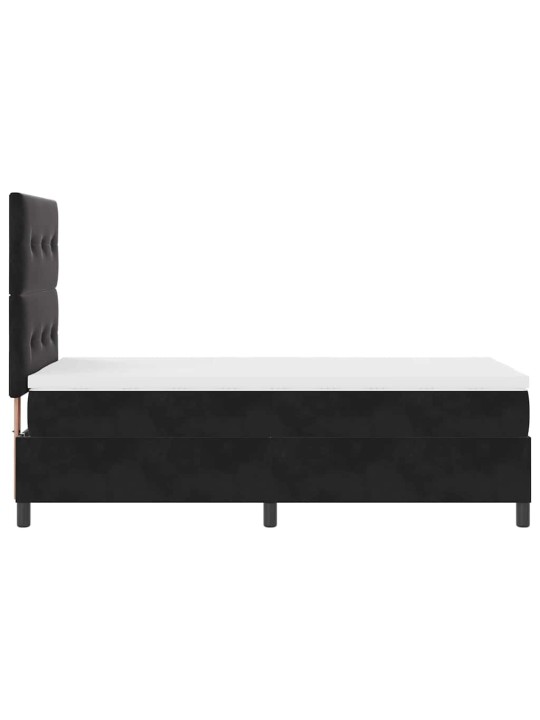 Kontinentaalvoodi madratsi ja peatsiga must 80 x 200 cm samet