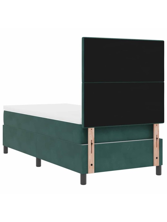Kontinentaalvoodi madratsiga tume rohelise 90 x 190 cm samet
