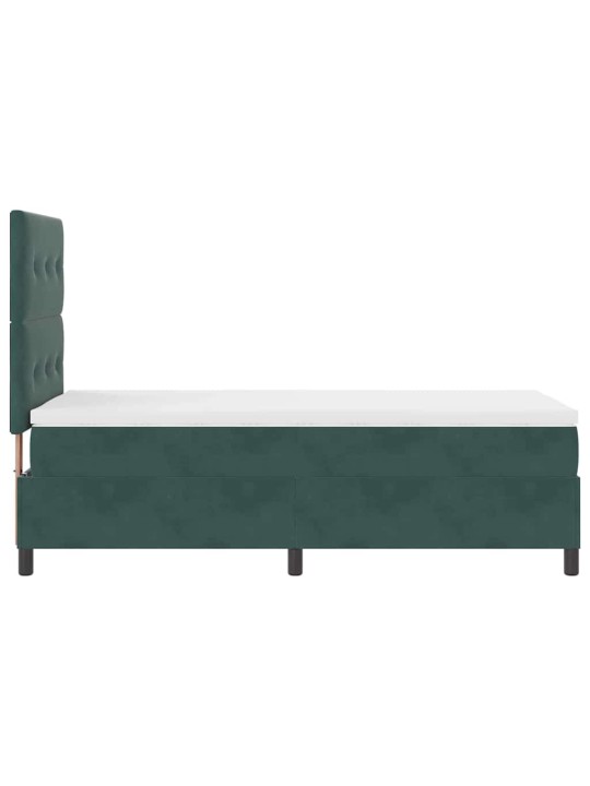 Kontinentaalvoodi madratsiga tume rohelise 90 x 190 cm samet