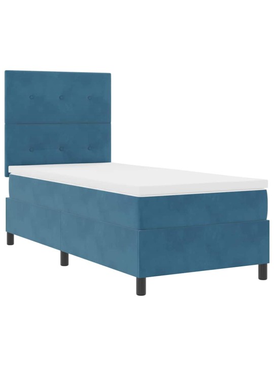 Kontinentaalvoodi madratsiga tumesinine 90 x 200 cm samet