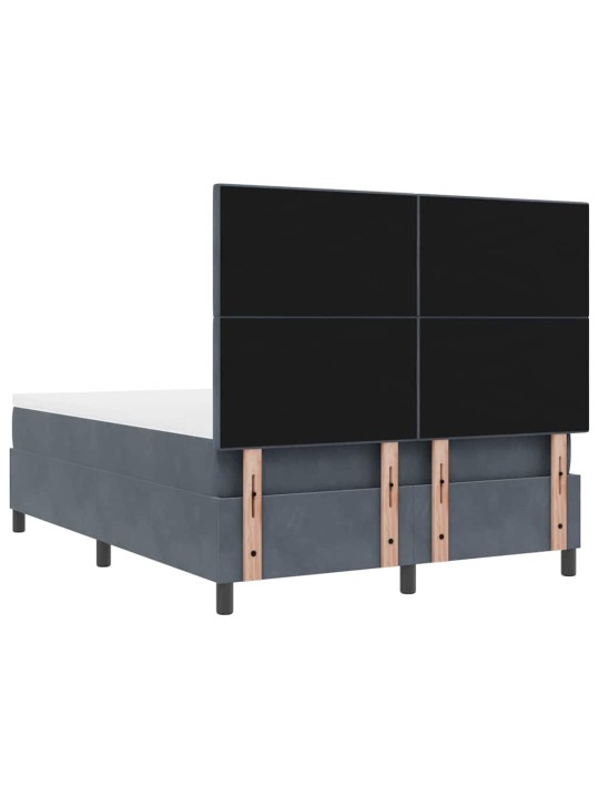 Kontinentaalvoodi madratsi ja peatsiga tumehall 140 x 190 cm samet