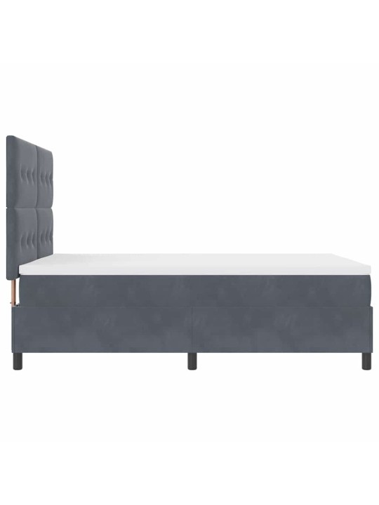 Kontinentaalvoodi madratsi ja peatsiga tumehall 140 x 190 cm samet