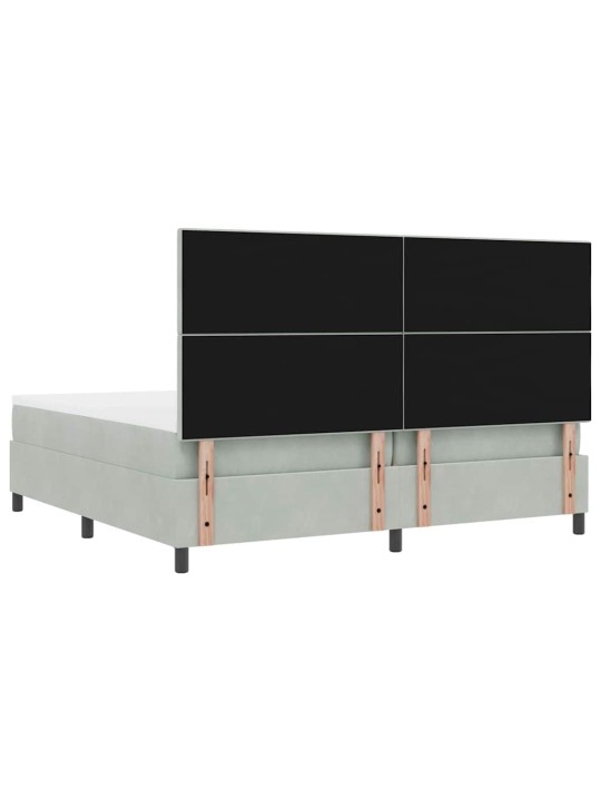 Kontinentaalvoodi madratsi ja peatsiga helehall 200 x 200 cm samet