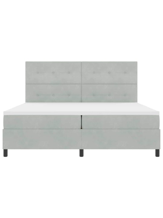 Kontinentaalvoodi madratsi ja peatsiga helehall 200 x 200 cm samet