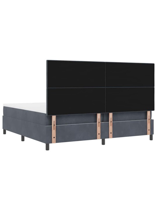 Kontinentaalvoodi madratsi ja peatsiga tumehall 200 x 200 cm samet