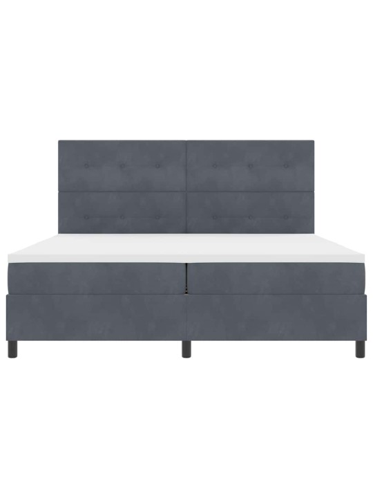Kontinentaalvoodi madratsi ja peatsiga tumehall 200 x 200 cm samet
