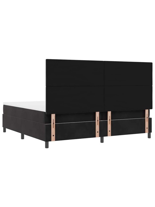 Kontinentaalvoodi madratsi ja peatsiga must 200 x 200 cm samet