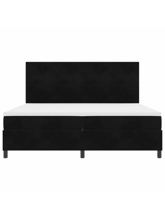 Kontinentaalvoodi madratsi ja peatsiga must 200 x 200 cm samet