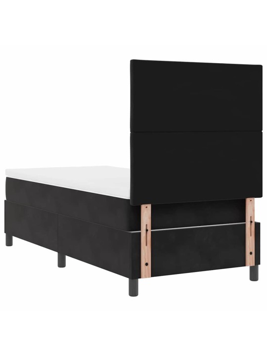 Kontinentaalvoodi madratsi ja peatsiga must 100 x 200 cm samet