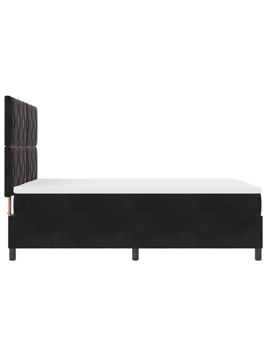 Kontinentaalvoodi madratsi ja peatsiga must 140 x 190 cm samet