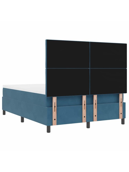 Kontinentaalvoodi madratsiga tumesinine 140 x 190 cm samet