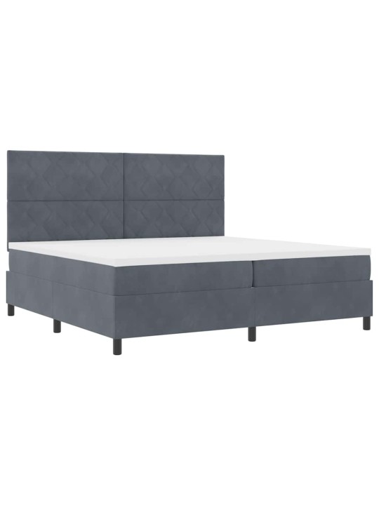 Kontinentaalvoodi madratsi ja peatsiga tumehall 200 x 200 cm samet