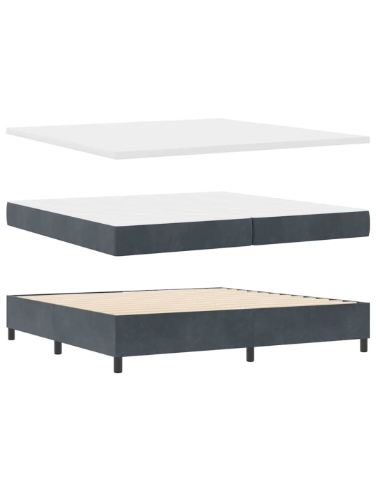 Kontinentaalvoodi madratsi ja peatsiga tumehall 200 x 200 cm samet