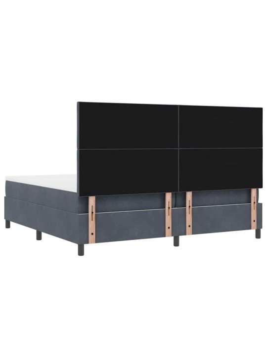 Kontinentaalvoodi madratsi ja peatsiga tumehall 200 x 200 cm samet