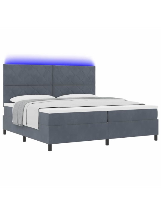 Kontinentaalvoodi madratsi ja peatsiga tumehall 200 x 200 cm samet