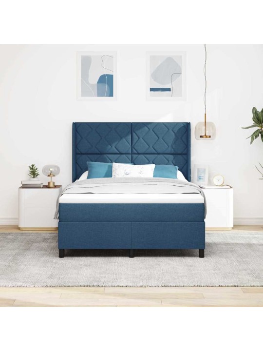 Kontinentaalvoodi madratsi ja peatsiga sinine 140 x 200 cm kangas