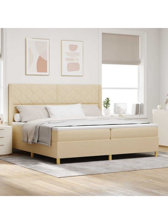 Kontinentaalvoodi madratsiga kreemjas 200 x 200 cm kangas