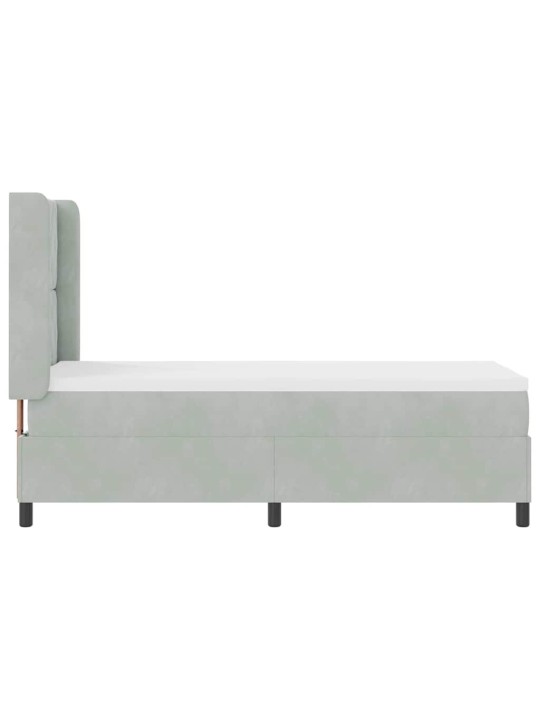 Kontinentaalvoodi madratsiga peaga helehall 80 x 200 cm samet
