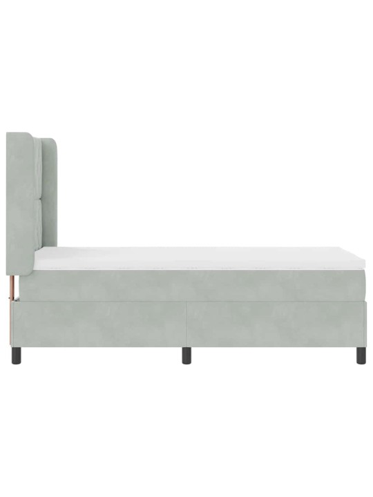 Kontinentaalvoodi madratsiga helehall 100 x 200 cm samet