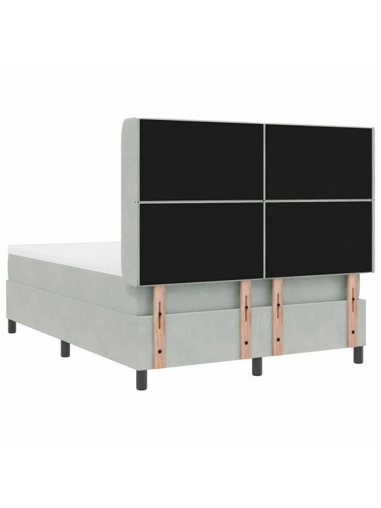 Kontinentaalvoodi madratsiga helehall 140 x 190 cm samet