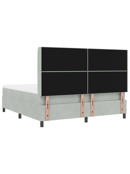 Kontinentaalvoodi madratsiga helehall 180 x 200 cm samet