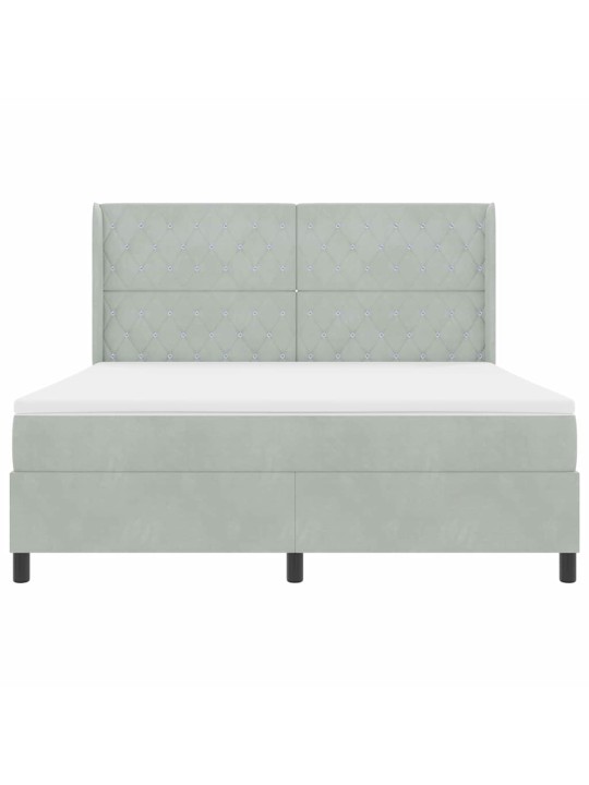 Kontinentaalvoodi madratsiga helehall 180 x 200 cm samet