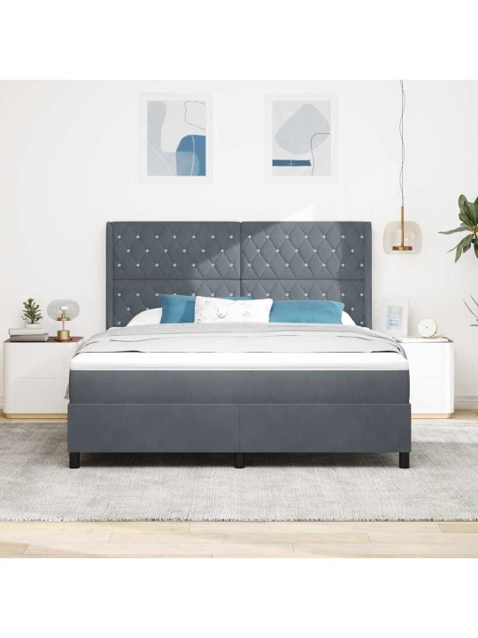Kontinentaalvoodi madratsiga tumehall 180 x 200 cm samet