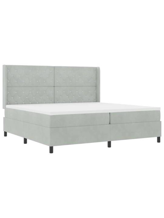 Kontinentaalvoodi madratsiga helehall 200 x 200 cm samet