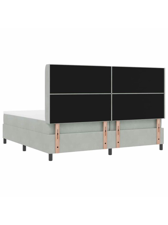 Kontinentaalvoodi madratsiga helehall 200 x 200 cm samet