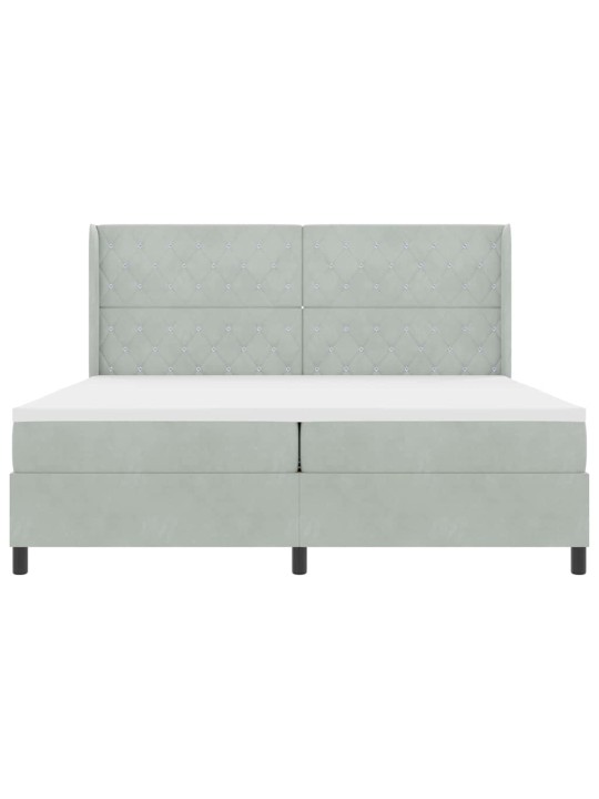 Kontinentaalvoodi madratsiga helehall 200 x 200 cm samet