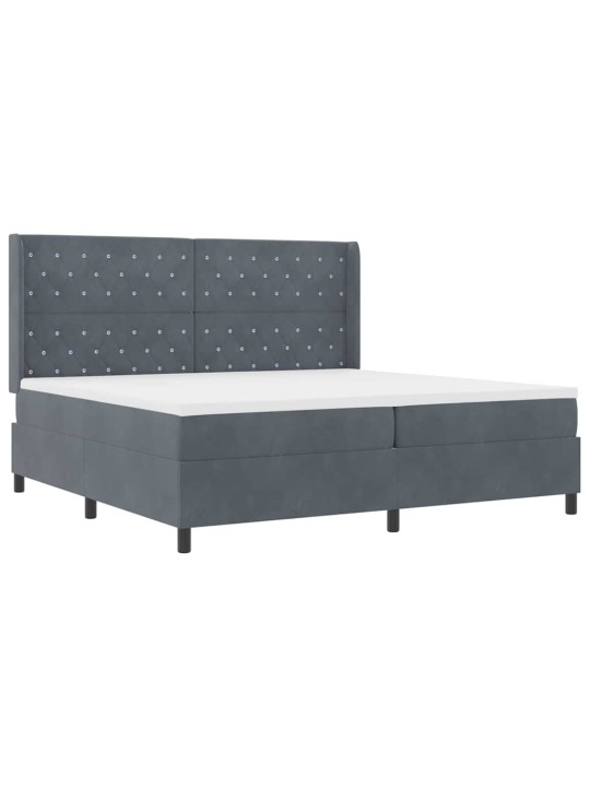Kontinentaalvoodi madratsiga tumehall 200 x 200 cm samet