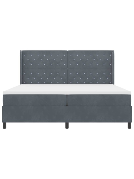 Kontinentaalvoodi madratsiga tumehall 200 x 200 cm samet