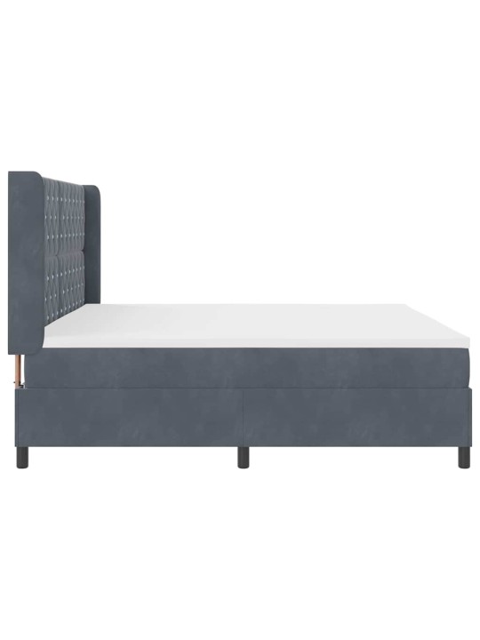 Kontinentaalvoodi madratsiga tumehall 200 x 200 cm samet