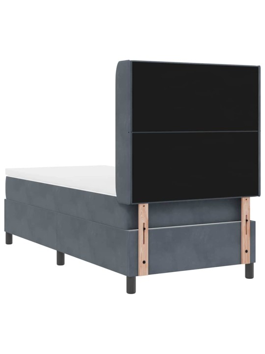 Kontinentaalvoodi madratsiga peaga tumehall 80 x 200 cm samet